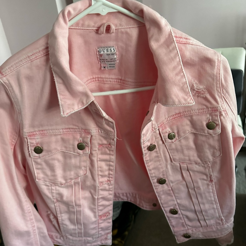 Jean jacket- pink size medium